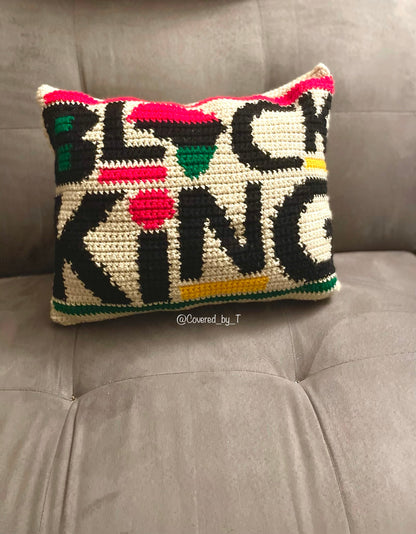 Black King Throw Pillow (Made to Order)