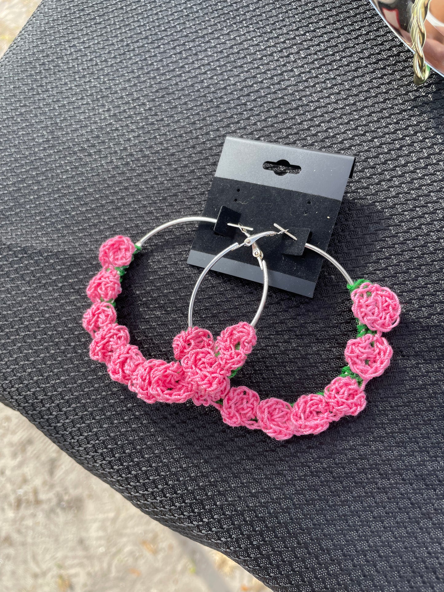Rose Crochet Earrings