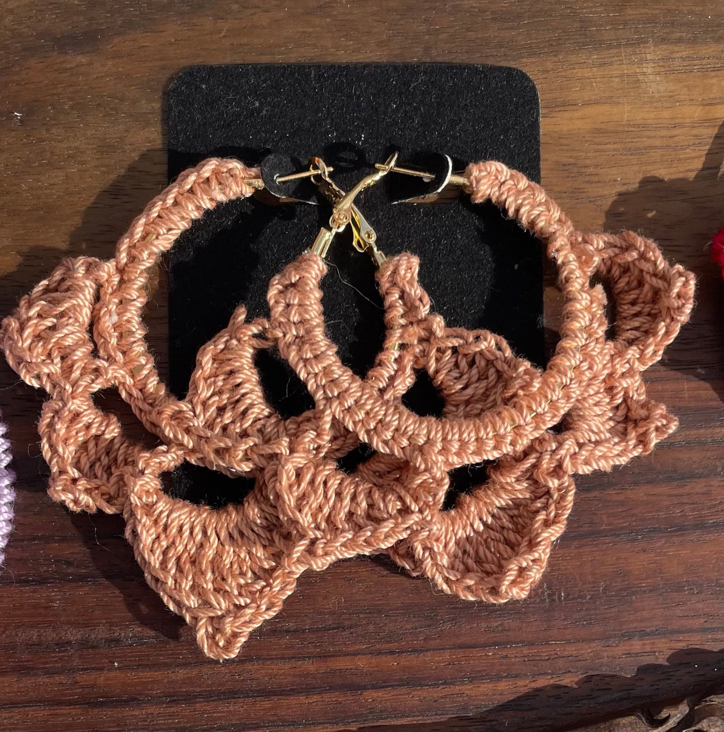 Petal Hoop Crochet Earrings