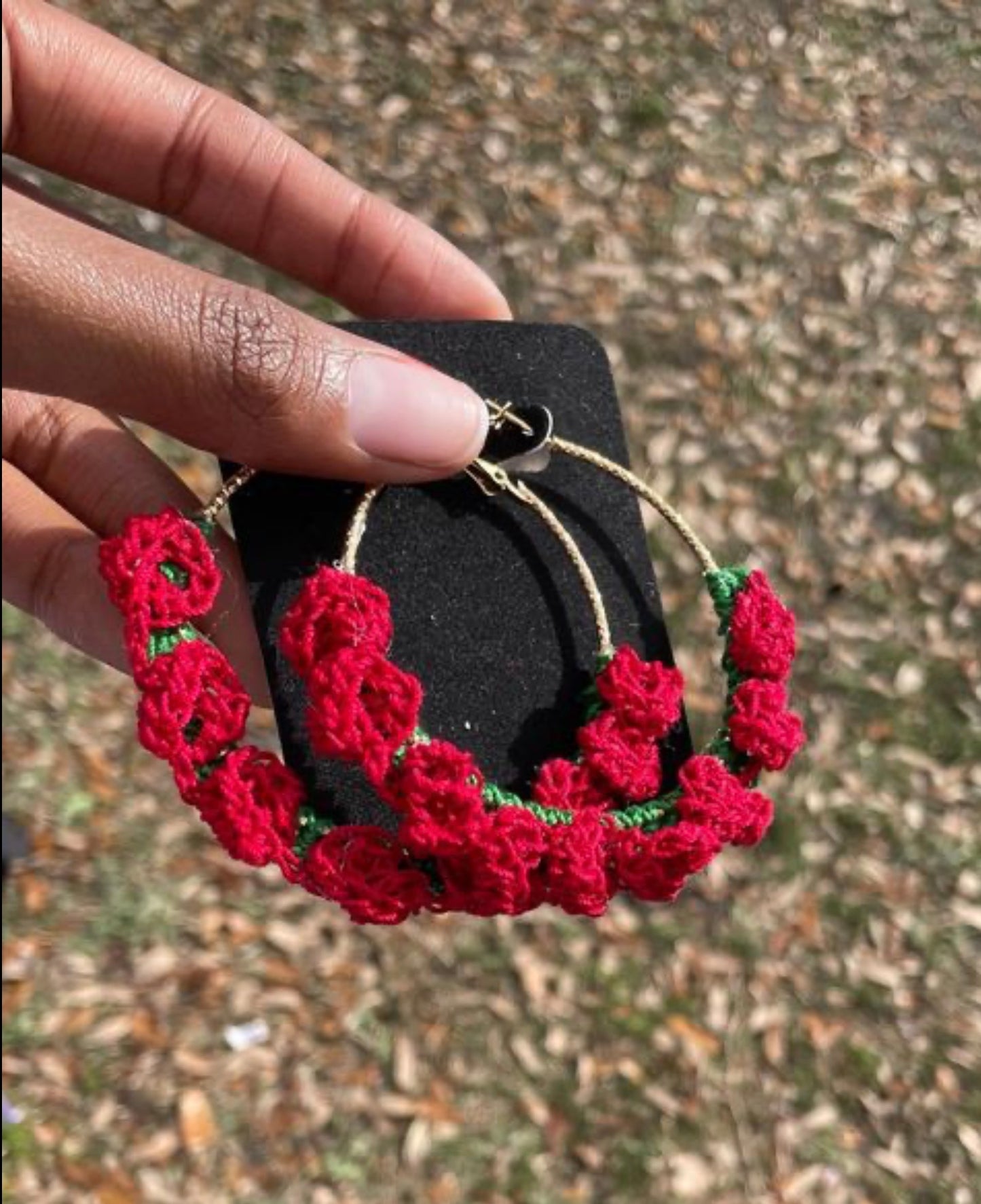Rose Crochet Earrings